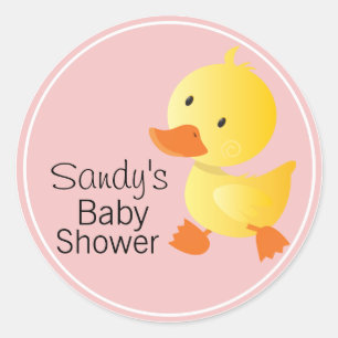 Schattige geel Duckie Baby shower Ronde Sticker