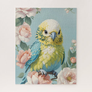 Schattige geel en blauw Baby budgie parkietenvogel Legpuzzel