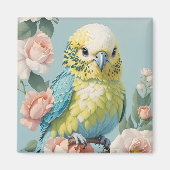 Schattige geel en blauw Baby budgie parkietenvogel Magneet (Voorkant)