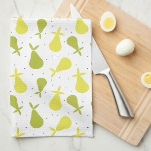 Schattige Geel en Groen Peren Fruitpatroon Theedoek