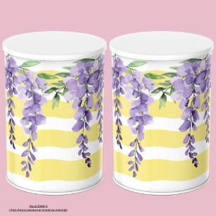 Schattige geel en paarse botanische strepen Chic Tissuepapier