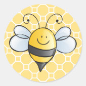 Schattige Geel en Zwart Bumblebee Ronde Sticker (Voorkant)