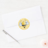 Schattige Geel en Zwart Bumblebee Ronde Sticker (Envelop)