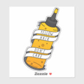 Schattige geel haar kleurstof fles Cartoon Sticker (Vel)