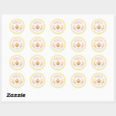 Schattige geel Mama naar Bee Baby shower Classic R Ronde Sticker (Vel)