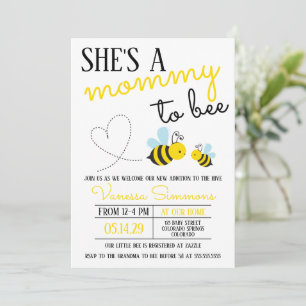 Schattige Geel Mama naar Bee Baby shower Kaart