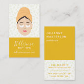 Schattige Geel Oogmasker Lady Spa Professional Visitekaartje (Voorkant / Achterkant)