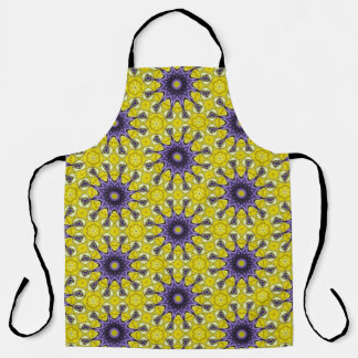 Schattige geel Paarse caleidoscoop geometrisch pat Schort