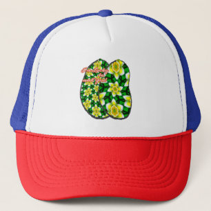 Schattige geel Plumeria Patroon Trucker Pet