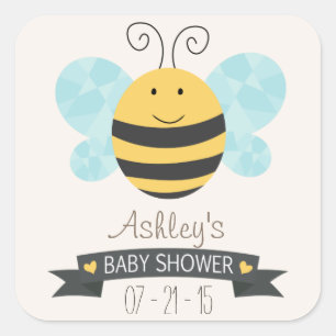Schattige geel & zwart bijen Baby shower Vierkante Sticker