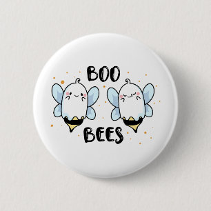 Schattige Geest Boe Bijen - Grappige Halloween op  Ronde Button 5,7 Cm