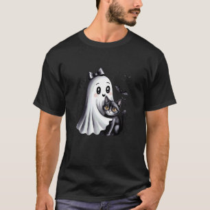 Schattige Geest En Katten Halloween Plezier T-shirt