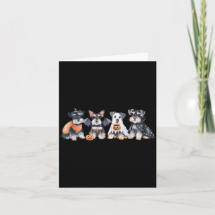 Schattige Geest Heks Miniatuur Schnauzer Halloween Kaart