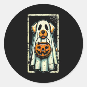 Schattige Geest Hond Mannen Vrouwen Kinderen Hallo Ronde Sticker