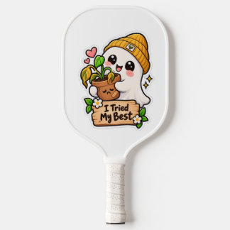 Schattige Geest “Ik Heb Mijn Best Gedaan” Pickleba Pickleball Paddle