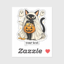 Schattige Geest Kat Trick Or Treat Halloween