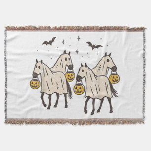 Schattige Geest Paarden Halloween Snoep of een Bee Deken