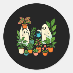 Schattige Geest Plant Dame Griezelige Tuinman Hall Ronde Sticker