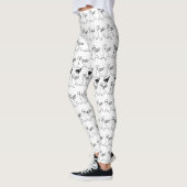 Schattige Geest Zwarte Kat Halloween Leggings (Links)