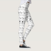 Schattige Geest Zwarte Kat Halloween Leggings (Rechts)