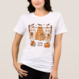 Schattige geesten aan de waslijn Spooky Season blo Tri-Blend Shirt