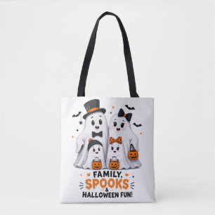 Schattige Geesten Familie Halloween Plezier Draagtas