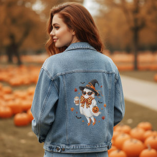Schattige Geestenheks met Pompoen Kruid Latte Denim Jacket