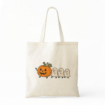 Schattige Geestenoptocht Halloween Pompoen Canvas