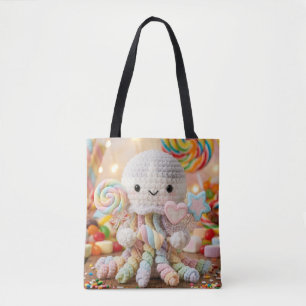 Schattige Gehaakte Octopus Candy Land Esthetiek Draagtas