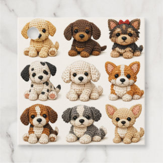 Schattige Gehaakte Puppies Bedankjes Labels