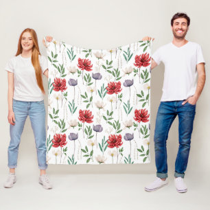 Schattige geïnspireerd bloemmotief fleece deken