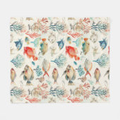 Schattige geïnspireerd Zee levenspatroon Fleece Deken (Voorkant (Horizontaal))