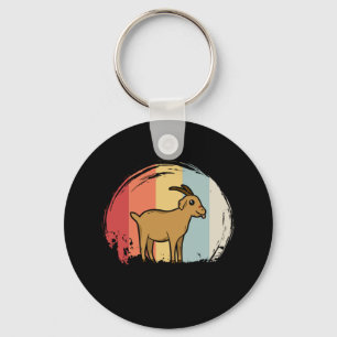 Schattige geit retro sleutelhanger