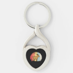 Schattige geit retro sleutelhanger