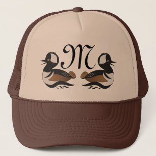 Schattige, gekookte Merganser Duck-Cartoon Trucker Pet