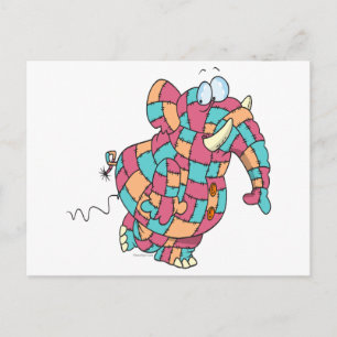 schattige gelaagde olifant briefkaart
