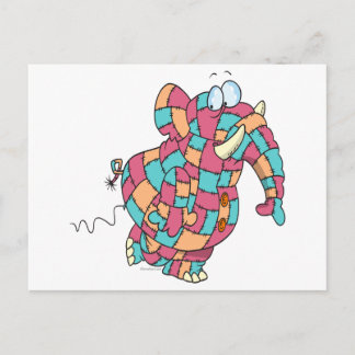 schattige gelaagde olifant briefkaart