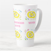  schattige gele bloemtype patronen latte mok (Rechterhoek)