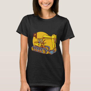 Schattige Gele Graafmachine Machinerie T-shirt
