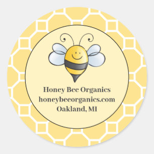Schattige Gele Hommel Honing Zakelijk Ronde Sticker