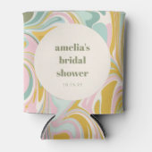 Schattige Gele Pastel Abstracte Aangepaste Bruidsd Blikjeskoeler (Voorkant)