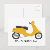 Schattige Gele Scooter GELUKKIGE VERJAARDAG OP MAA Briefkaart (Voorkant / Achterkant)