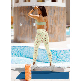 Schattige Gele Sport Vrouwen Yoga Broek Leggings