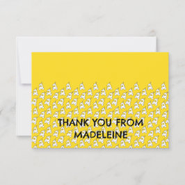 Schattige Gele Treinen op Dankkaart Bedankkaart