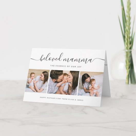 Schattige Geliefde Mama Moeder Moederdag Fotocolla Kaart (Voorkant)