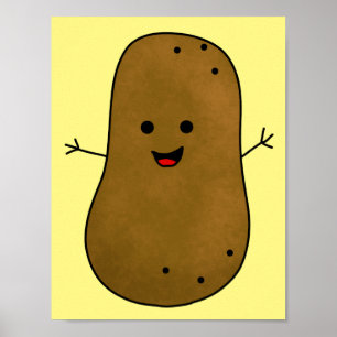 Schattige Gelukkige Aardappel Poster