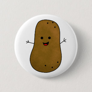 Schattige Gelukkige Aardappel Ronde Button 5,7 Cm