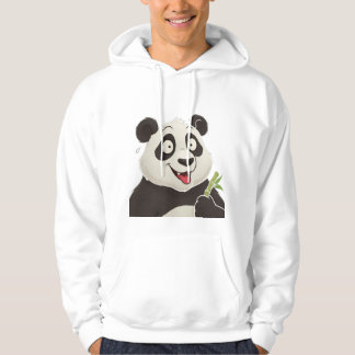 Schattige Gelukkige Cartoonpanda met Bamboe Sweate Hoodie