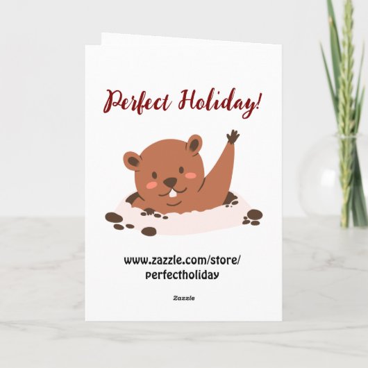 Schattige gelukkige Dag van de marmot & Geschieden Kaart (Achterkant)