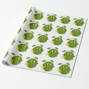 Schattige gelukkige glimlachende watermeloen carto cadeaupapier